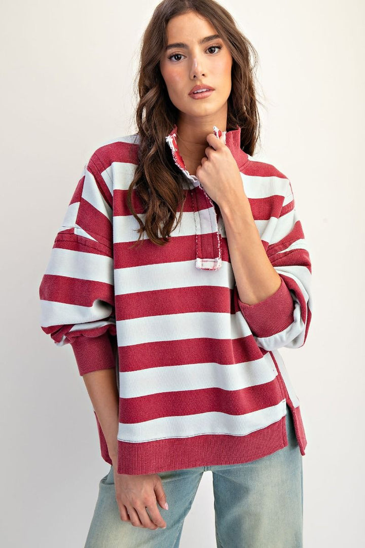 Stripe Weekend Pullover