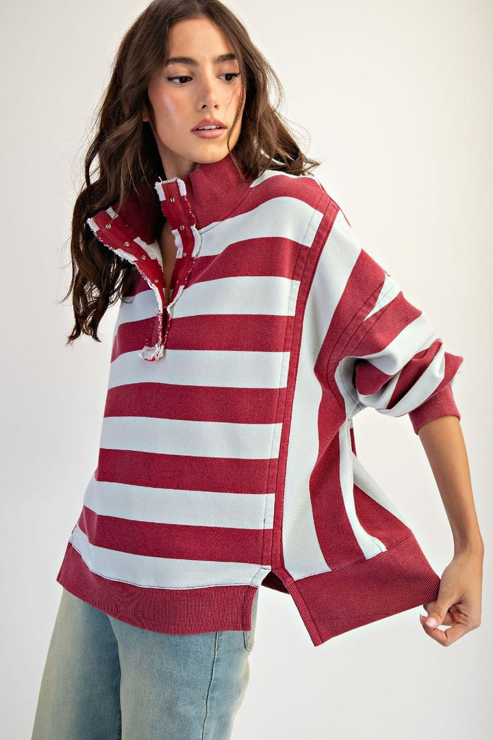 Stripe Weekend Pullover