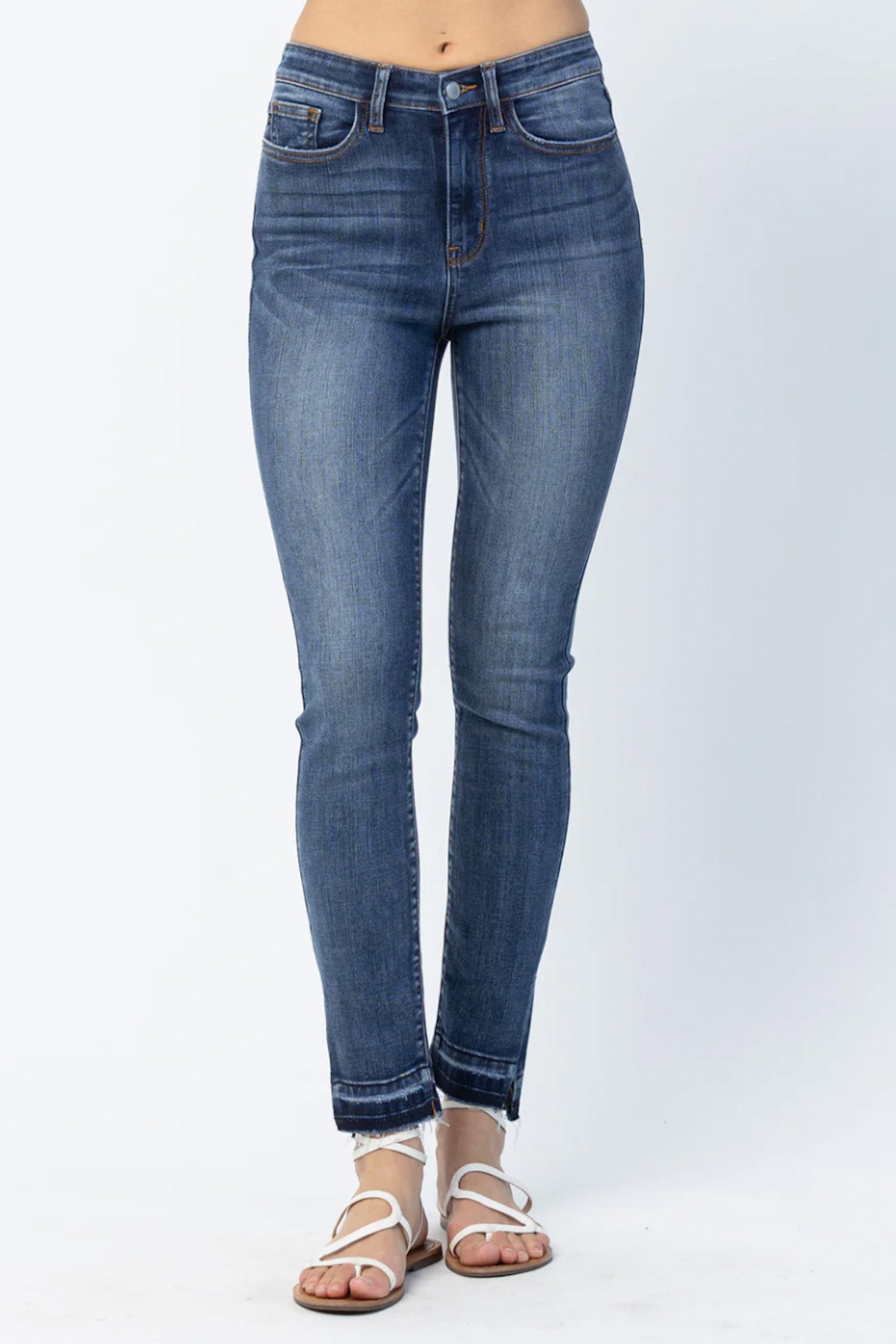 Judy Blue Release Hem Side Slit Skinny Jeans