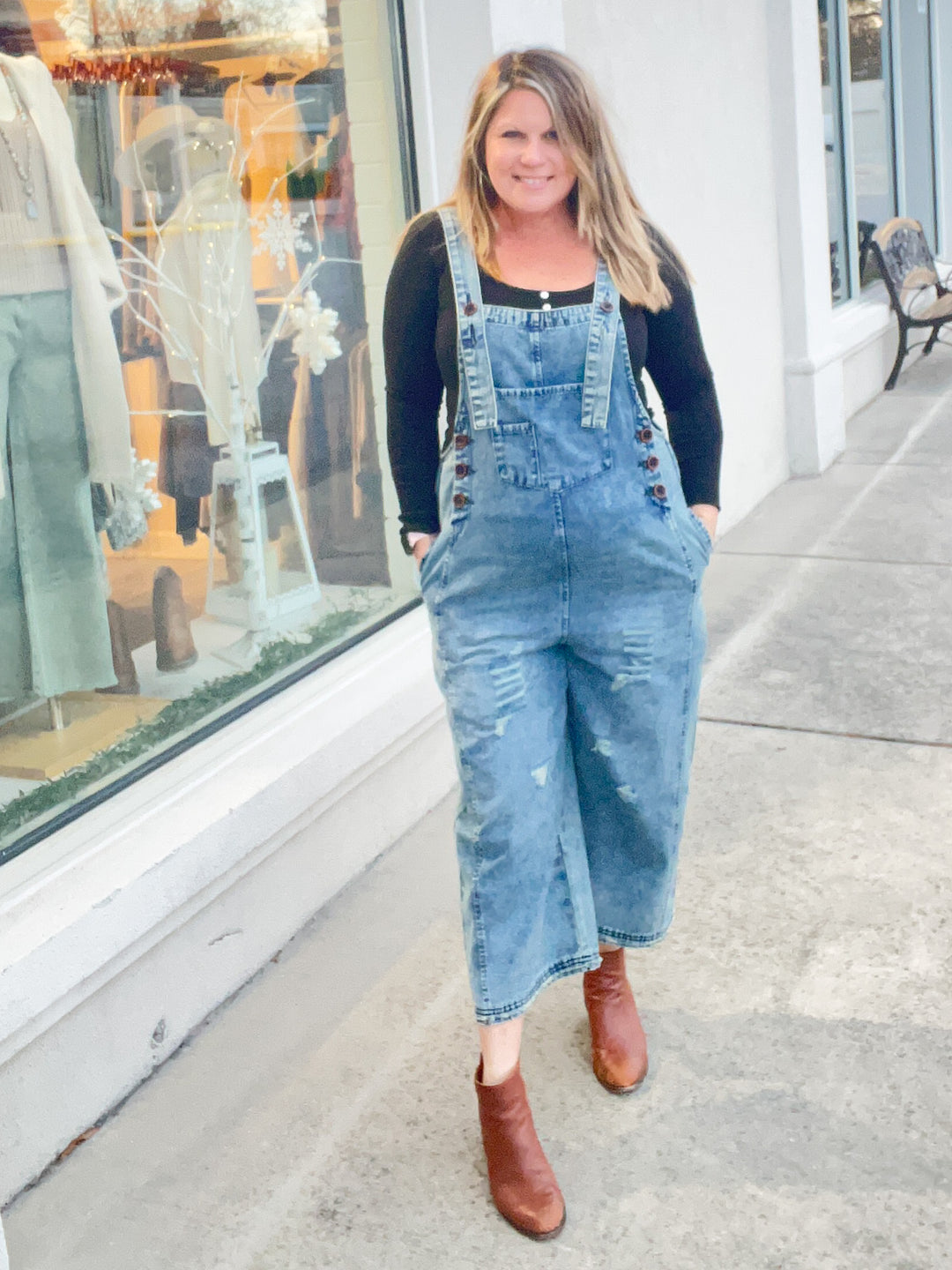 Slouchy Denim Overalls