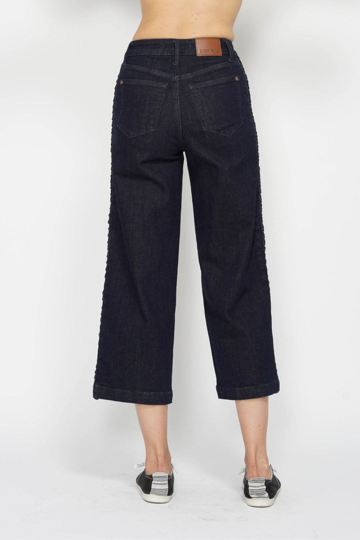 Judy Blue Braid Crop Wide Jean