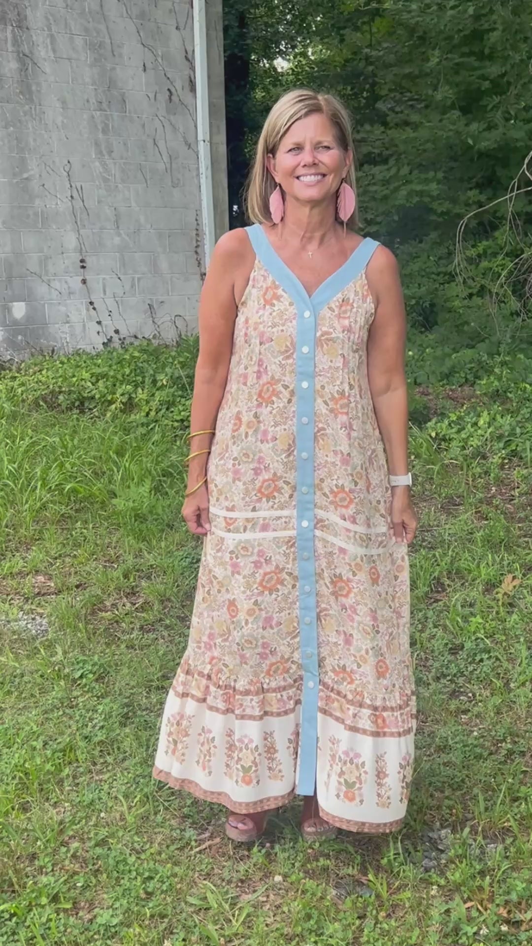 Border Bloom Maxi Dress