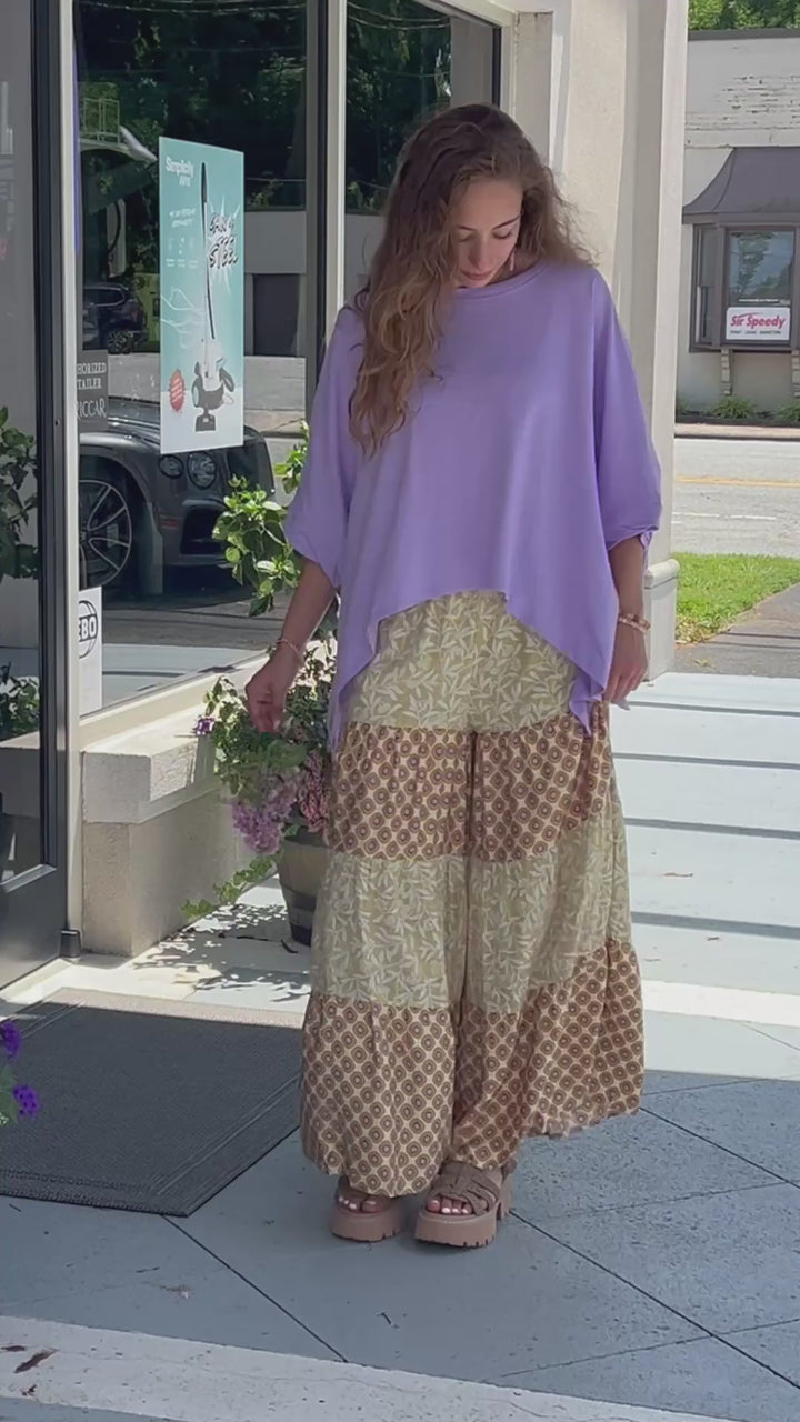 Sunset Bloom Wide Leg Pants