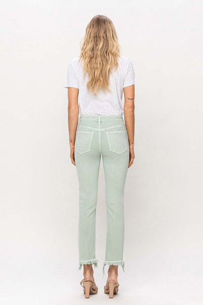 Mint Mid-Rise Slim Straight Jeans by Flying Monkey