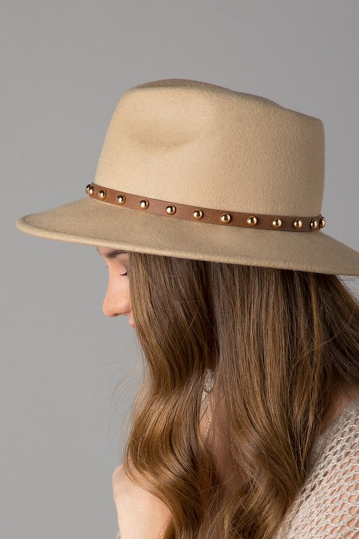 Wool Gold Studded Fedora