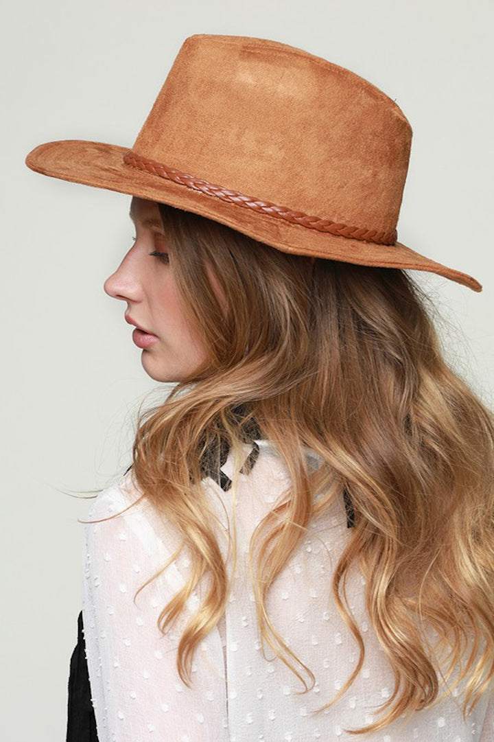 Faux Suede Panama Hat