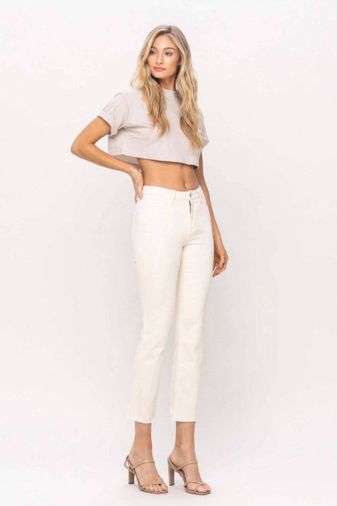 High-Rise Crop Straight Jeans by Flying Monkey